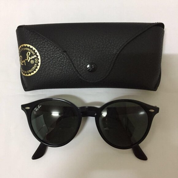 Ray-Ban Unisex RB2180F 51" Authentic Black Frame Green Lens Sunglasses - Picture 2 of 9